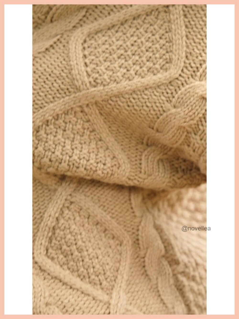Oversized Cable Knit Lantern Sleeve Cardigan Sweater Women - Picture 5 of 5
